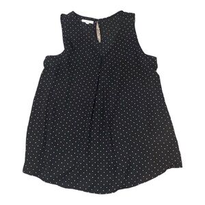 Maurices Black Tank Top-V Neck Polka Dot Blouse